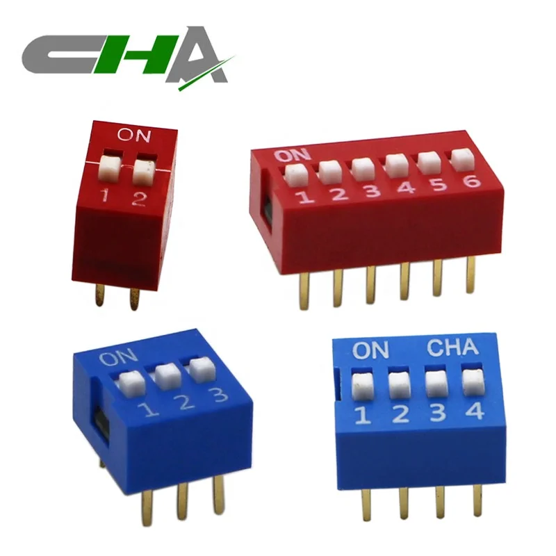 6 x6 mini programmable timer slide digit code dip switch carte 12V single poles smd digital DIP code pcb rotary switches