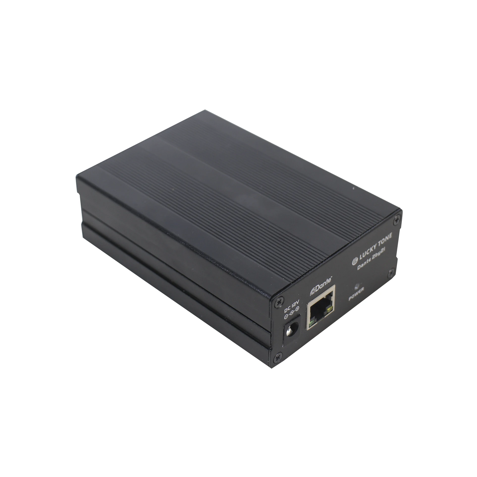 T CAT5/6 Connector Small Mounting Bracket Dante 2 in Out Transmitter Audio with POE Splitter