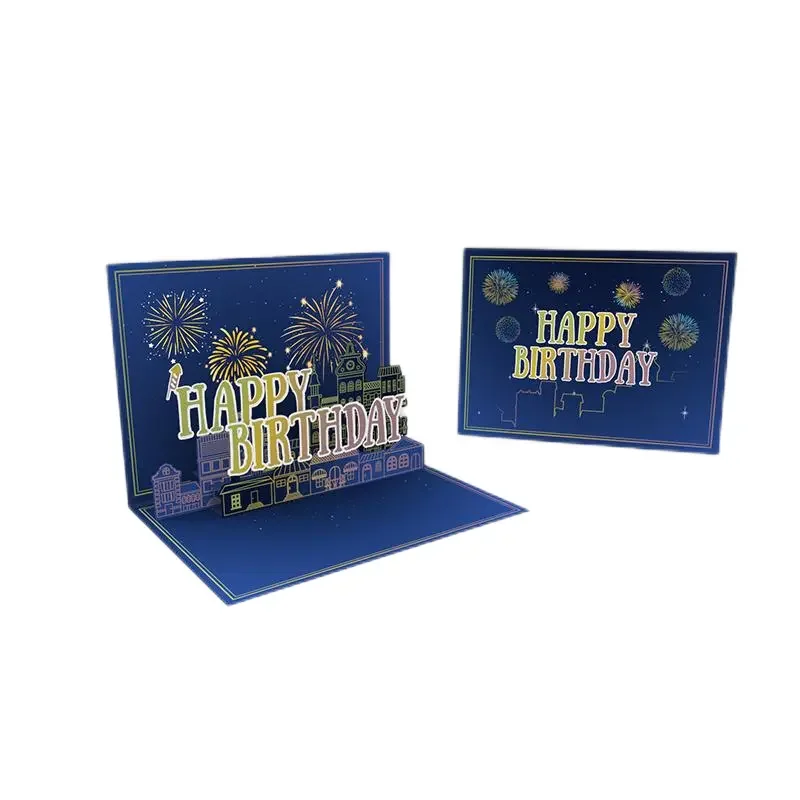 Winpsheng custom 3d 90 degree pop up led musical card greeting card sound module