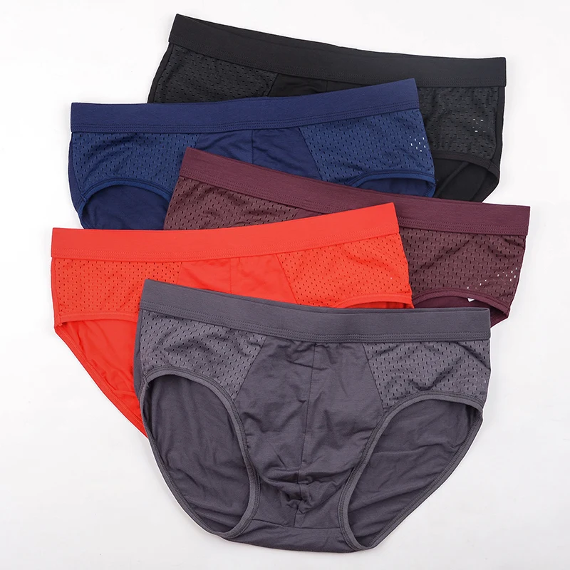 
2021 Hot selling Wholesale Mens Briefs Ice Silk Breathable Mesh Hole Underwear Bulk DDP Boxer 