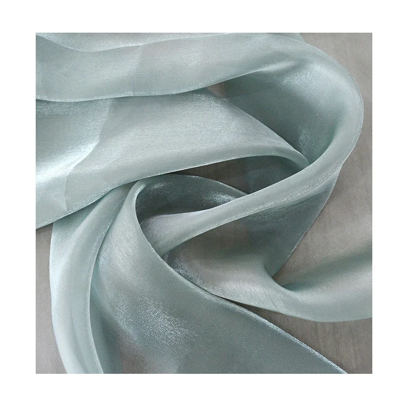 JLY Textile Lunxury Soft Silk Organza Fabric Plain Dress Clothes Fabric