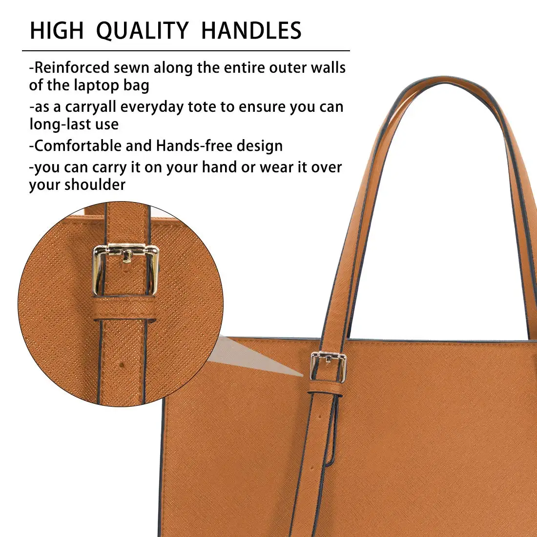 Factory Custom Logo Laptop Bag for Women Waterproof Lightweight Leather 15.6 Inch Computer Tote Bag Business Office Briefcase