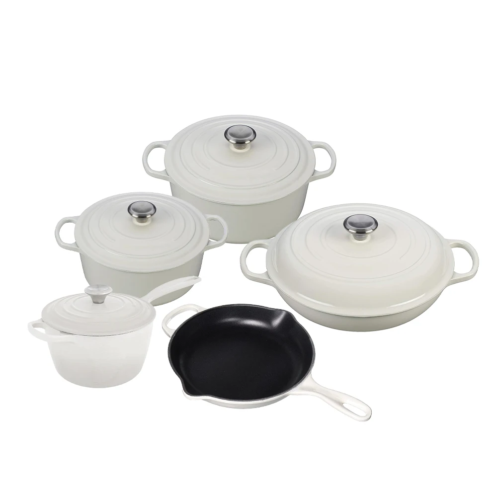 Cast iron cooking pot set enamel cookware sets