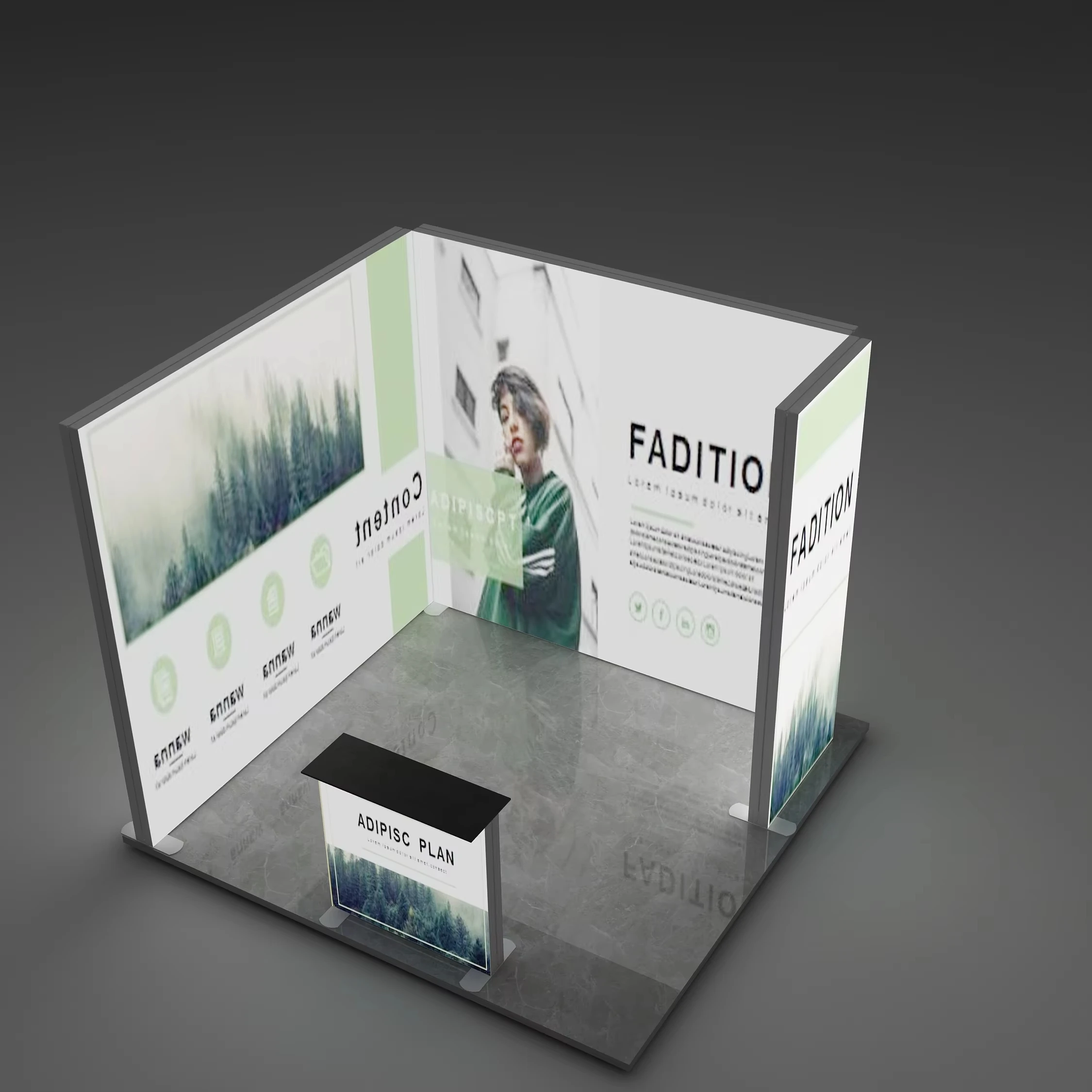 Wholesale Free Standing Illuminated Exhibit Custom Led Light Booth Trade Show Display 10 X 10 Exhibition Booth