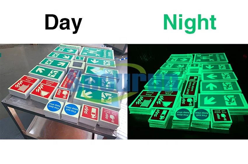 Custom PVC Fire Extinguish Sign Fire Extinguisher Sticker Glow in the Dark