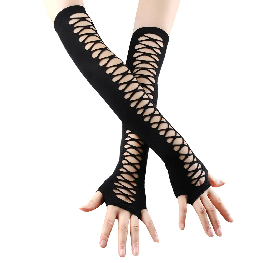 Fishnet Fingerless Long Gloves Leg Arm Cuff Party Wear Fancy Dress For Womens Sexy Girls Punk Goth Dance Mesh Gloves