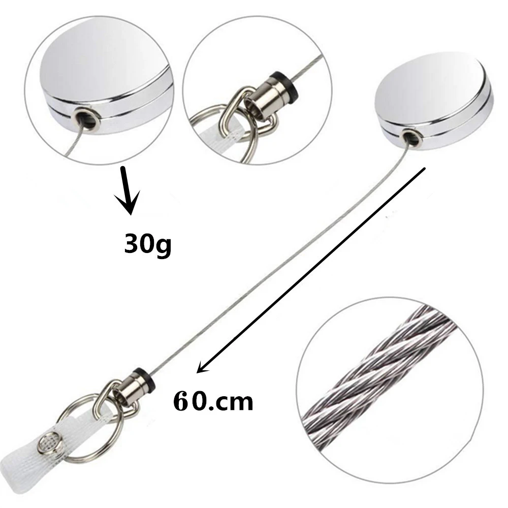High Quality Stainless Steel Yoyo Keychain Name Id Badge Holder Retractable Metal Durable Badge Reel Alligator Clip Custom Logo