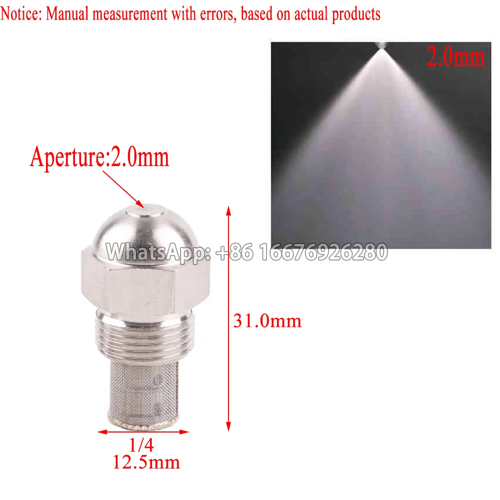 Stainless Steel 1/4 9/16 Water Fuel Oil Burner ,Fog Spray Misting Nozzles