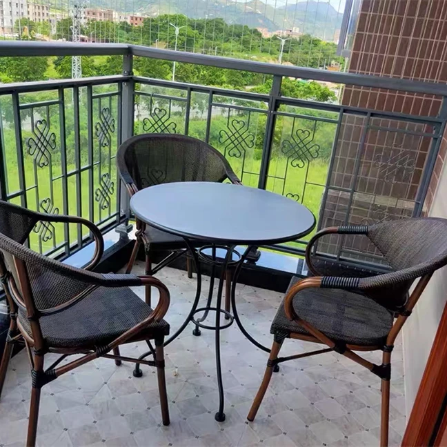 Youya popular outdoor aluminum garden cast aluminium furniture french bistro table sets for big family