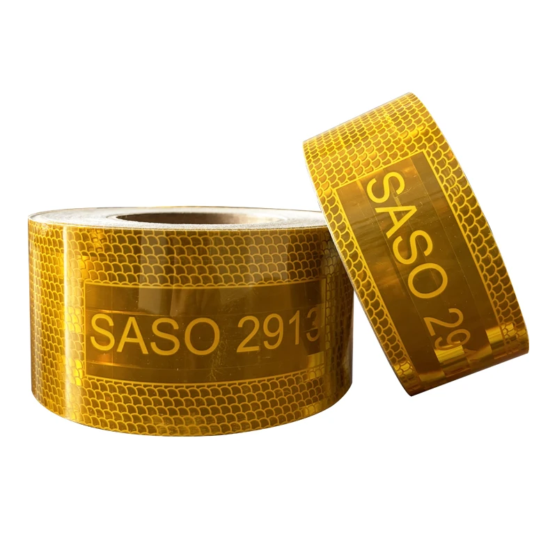 SASO 2913 Reflective Sticker PET Reflective Tape Safety Mark Warning Reflector Strips For Car Truck Trailer Decor Accessories