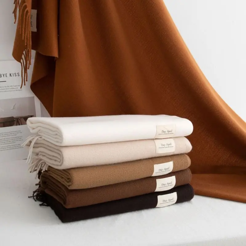 STS 57 Color Wholesale Customizad Solid Color Women Winter Plain Scarf Warm Casual Scarves For Ladies Hijabs Pashmina Scarf