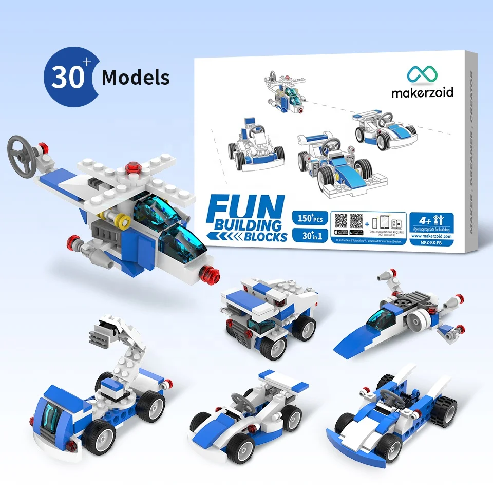Makerzoid Fun Building Blocks Sets for Kids 6+ Years Old DIY Robot Bricks Kid Toy Educational Gift Boys &