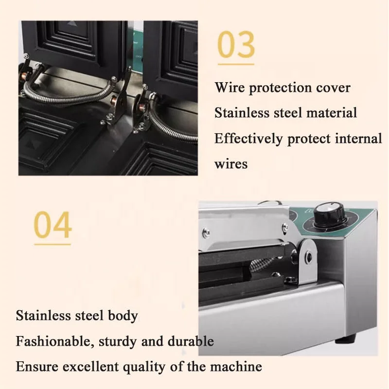 Commercial Electric Stainless Steel Multifunction Sandwich Maker Snack Machine