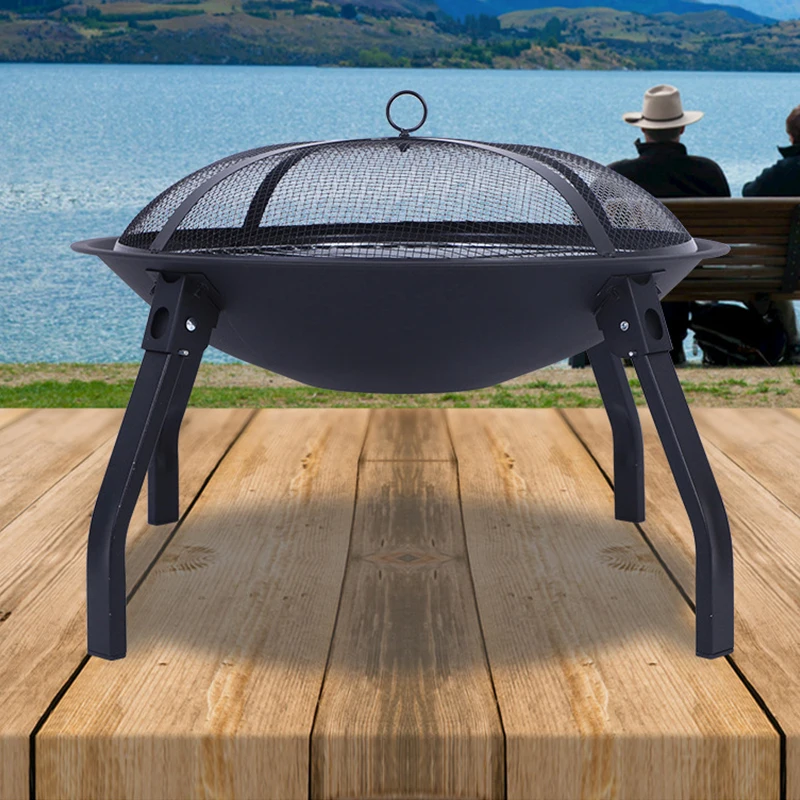 Outing Mate stainless steel charcoal bbq grills fire bowl barbecue for camping 4-legged brazier