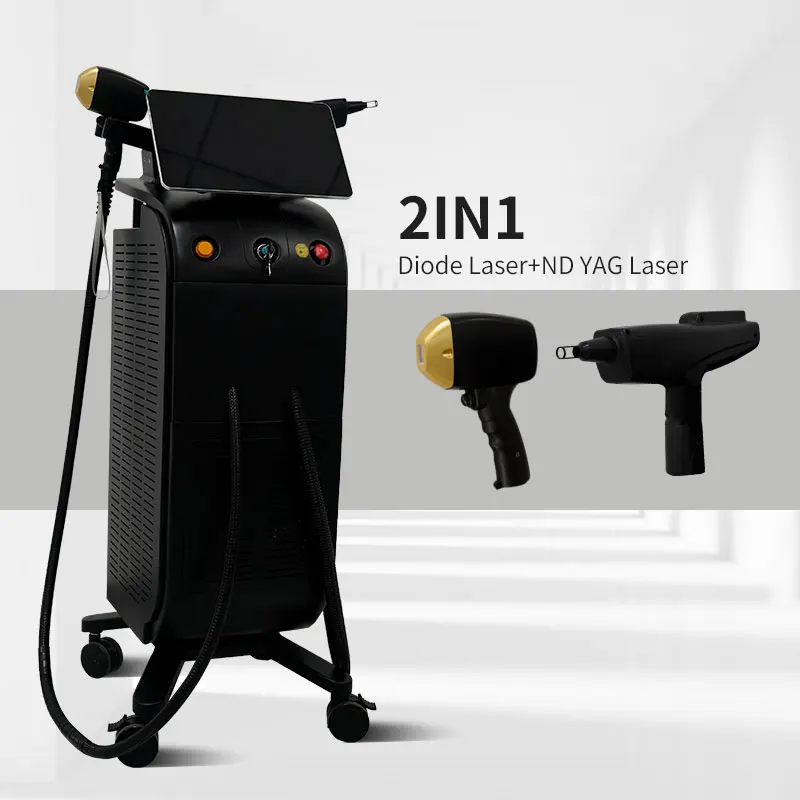 2023 Multifunctional  New upgrade Multi 2 in 1 diode laser  hair removal ND yag laser tattoo removal machine for  price