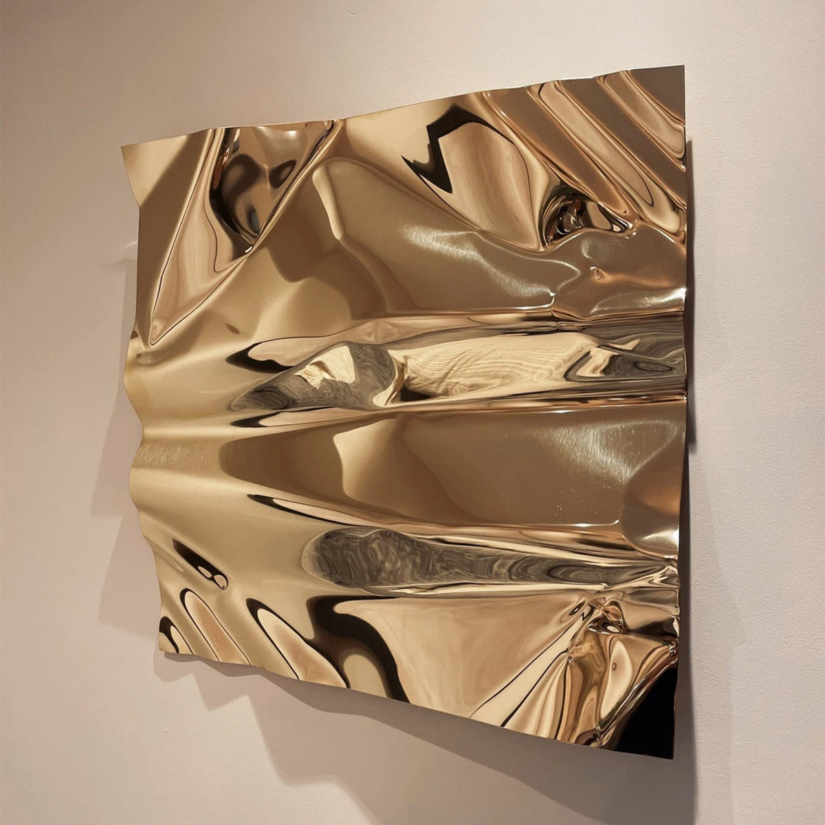 Hotel Luxury Home Decor Handmade Metal Wall Sculpture Chrome Modern Abstract 3D wall hanging art Artwork Gold Metal Art