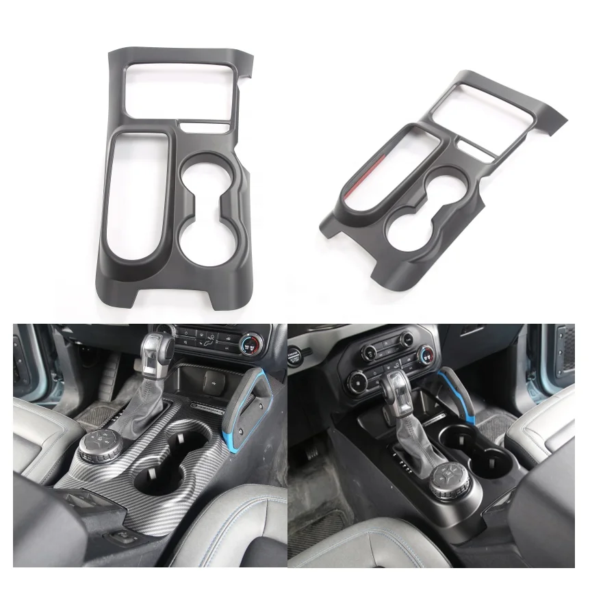 Carbon Style Fiber Gear Shift Panel Trim Cover Sticker Center Console Frame Accessories For Ford Bronco 2021 2022