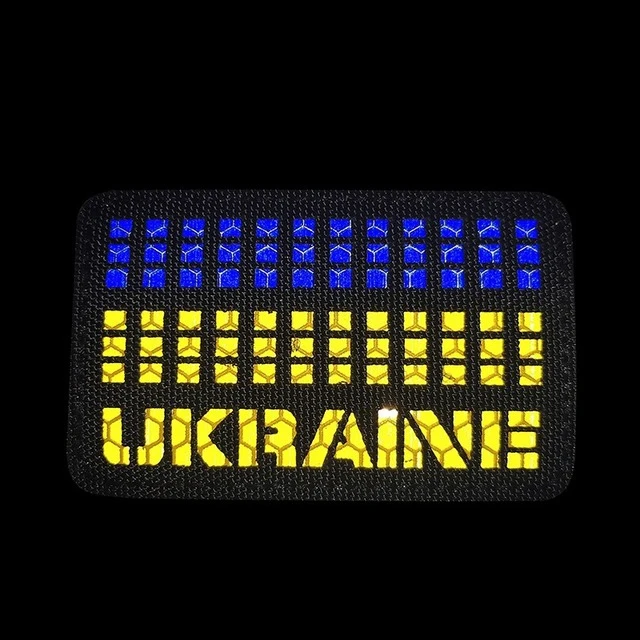 Ukrainian National Emblem Tactical Badge  IR Infrared Black Reflective Flag Patches For Hook&Loop