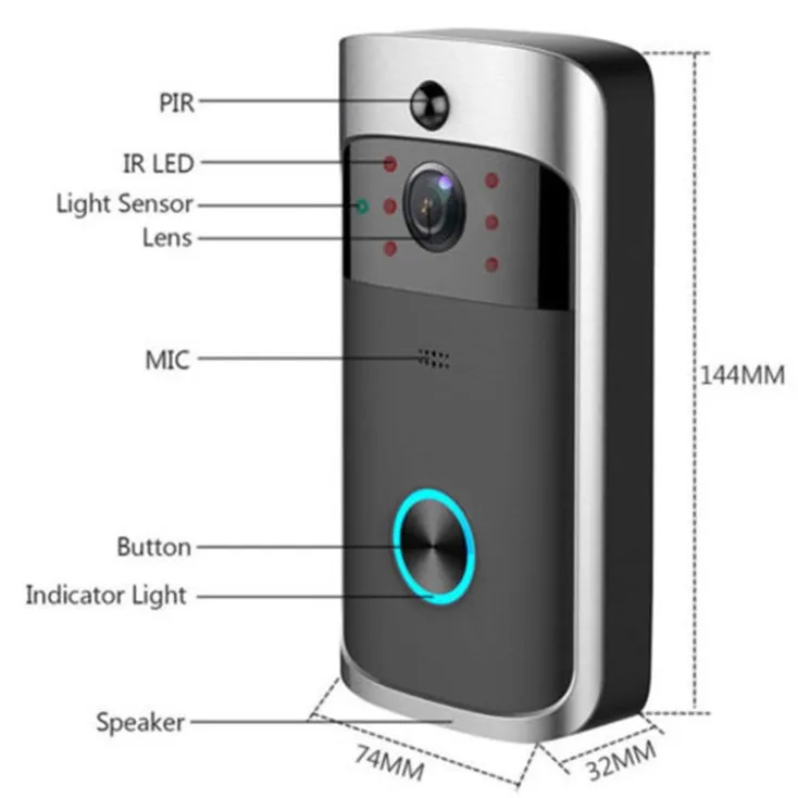 Doorbell Camera Wifi Video Door Bell Camera Wireless Video Door Phone Intercom HD Ring Wifi Doorbell Camera for Apartments