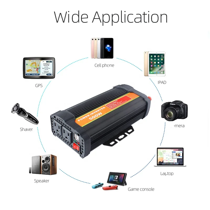 Manufacturer wholesale Modified sine wave 500w Power Inverter 12v24v to 110v220v dc to ac camper accessories inverter