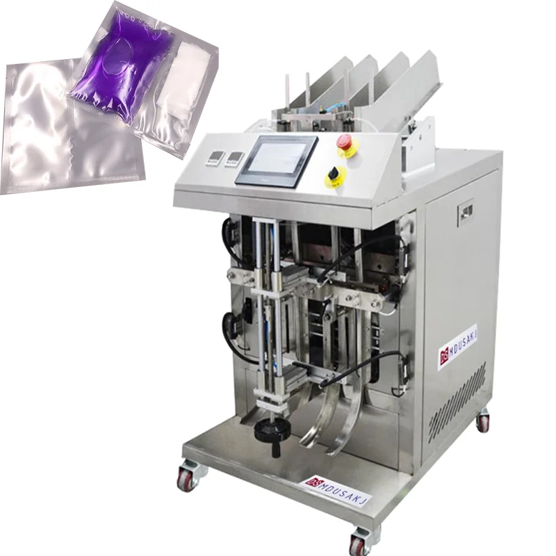 Horizontal double-headed honey paste filling and packaging equipment with high viscosity 4 side sealing packing machine