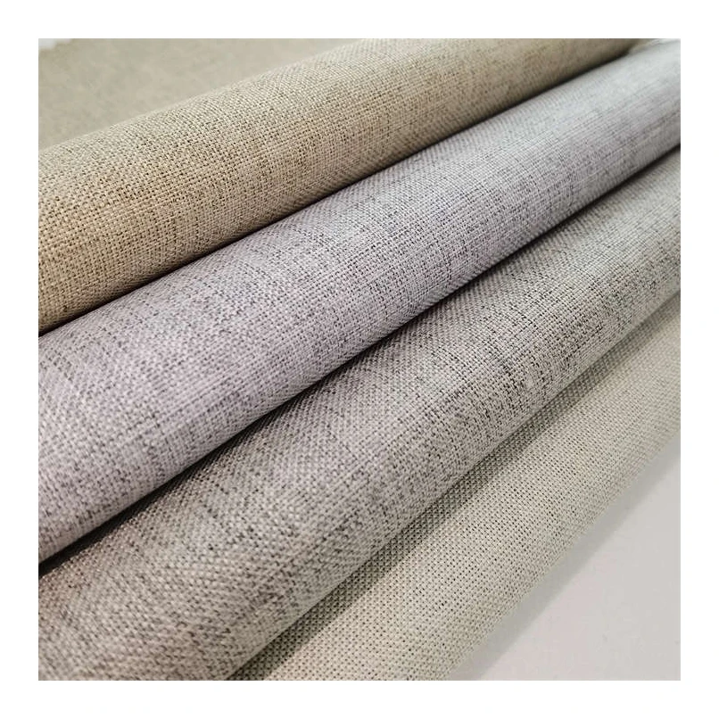 CC-8021 Hot Sale 100% Shading Blackout Curtain Fabrics  Linen Polyester Curtain Fabric For The Living Room