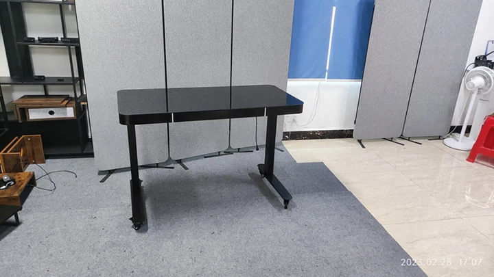 Factory Directly Supply Mobile glass Stand Up Desk Computer Workstation height adjustable desk