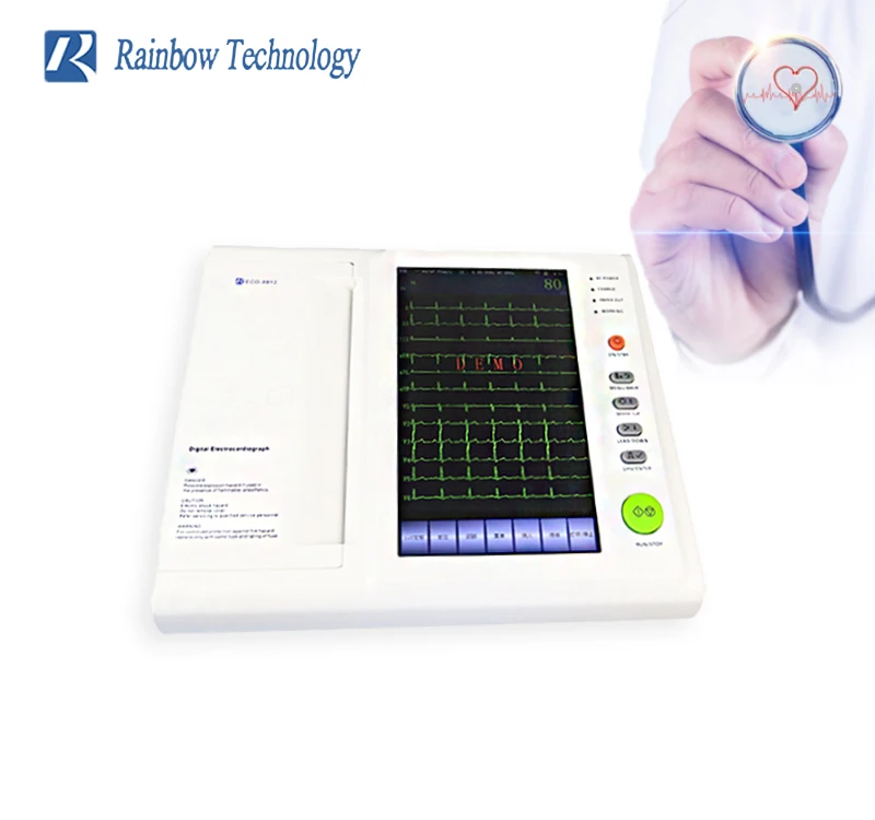 Digital Hospital Electrocardiograph Touch screen 12 lead Clinical Analytical Instruments ecg ekg machine