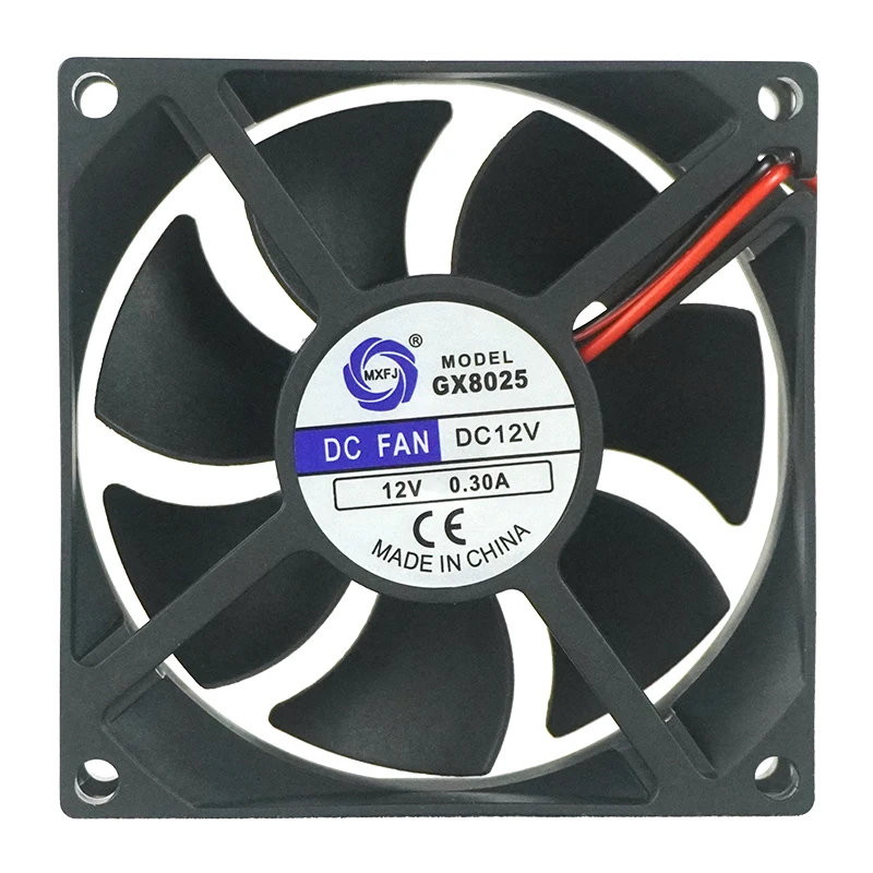 GX8025 12V/24VDC 0.3A 4500RPM 80x80x25mm 3 Inch fan Small axial flow cooling fan brushless motor High speed and high quality