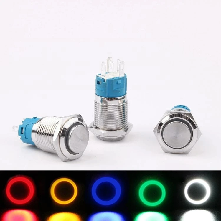 16 мм металлический кнопочный выключатель с точечной светодиодной лампы самоблокирующийся/фиксации Self-Сброс/Мгновенный автомобиля/компьютер/дверной звонок путем самостоятельного выбора