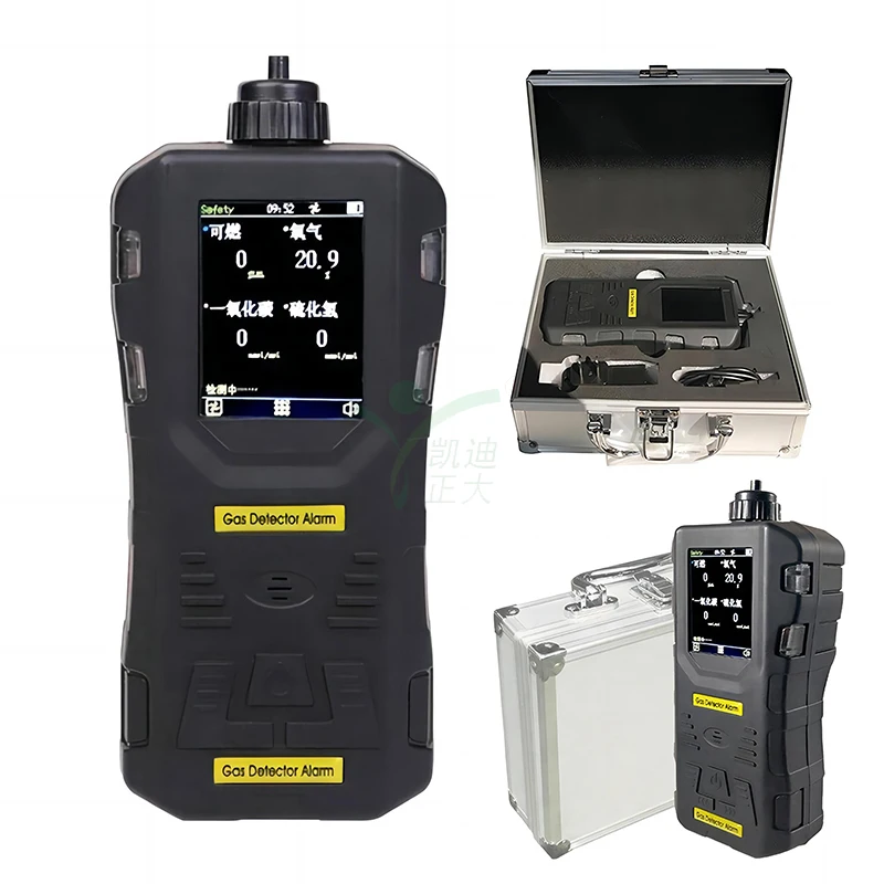 OEM Portable Multi Gas Detector 4 in 1 Co Ex O2 H2s H2 No No2 So2 Cl2 O3 Gas Monitor Multi Gas Detector