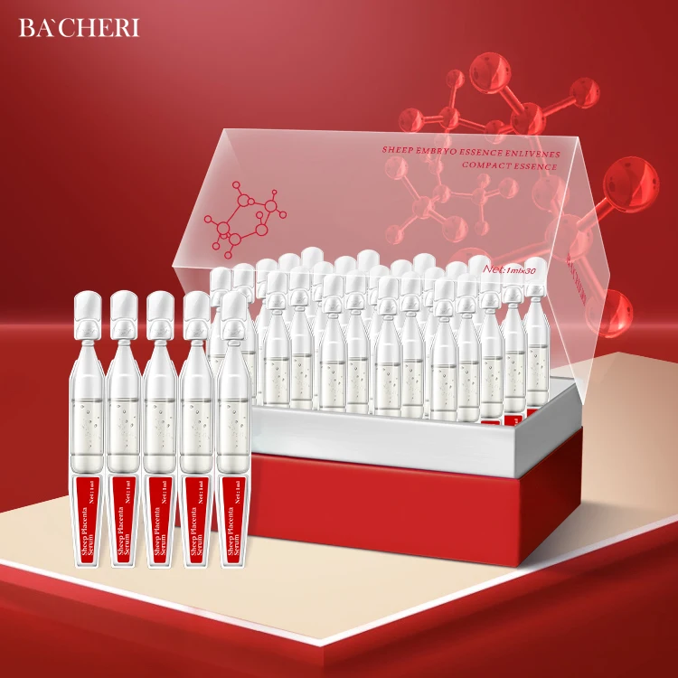 Private Label Skin Care Natural Organic  Anti Aging Anti Wrinkle Moisturizing Sheep Placenta Skin Repair Ampoule Face Serum