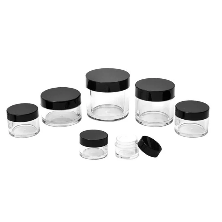 Topfeel Best Sell Thick Wall PETG Plastic Jar With Glossy Silver Lids