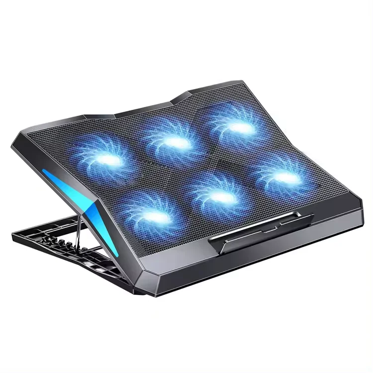 Great Roc Folding Laptop Cooler with 6 USB Fans Metal Notebook PC Cooler Adjustable Cooling Pad for 17 inch Laptop Riser