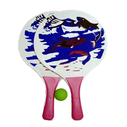 Factory price good quality MDF beach racket paddle wood custom print logo beach tennis rackets