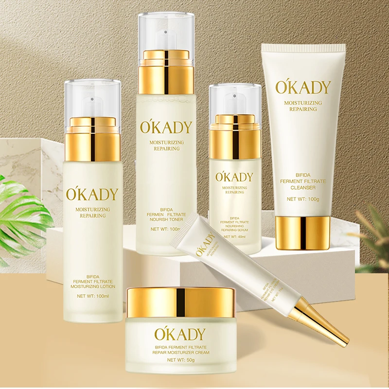 OKADY Hot Sales Low Discount Bifida Ferment Lysate Moisturizing Anti-Aging Lotion Toner Cream Organic Skin Care Set