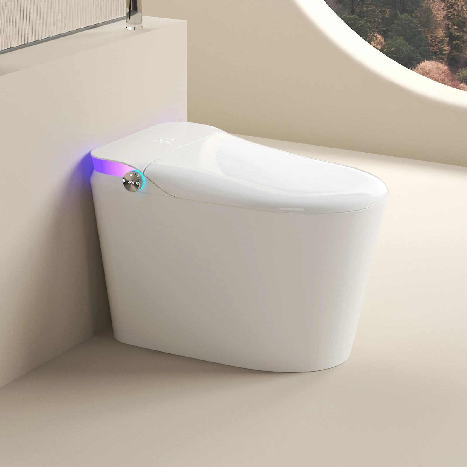 USA design Floor mounted water closet toilet bowl bathroom automatic ceramic one piece siphon jet flushing smart toilet