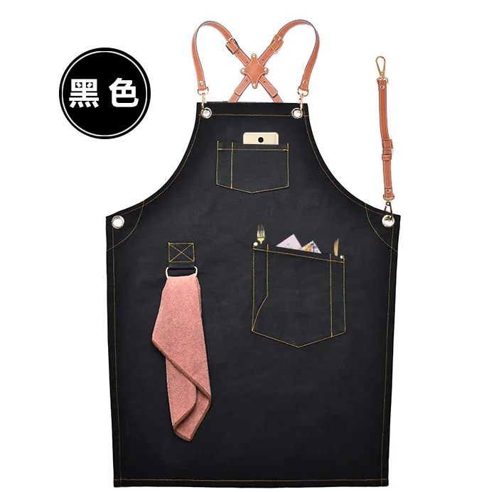 Cowboy apron printing barber milk tea shop coffee shop catering baking fashion apron