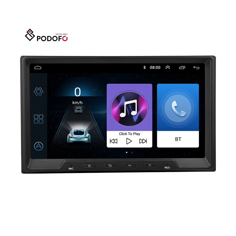 Podofo 24V Truck 2+64GB 8' Android Car Stereo Radio GPS Navigation 1080P BT/FM/WIFI/Phone Link Autoradio Auto Electronics