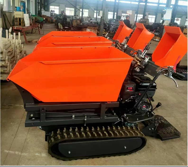 CE Approved 500kg Loading Capacity power mini wheelbarrow Customized Track crawler mini Dumper