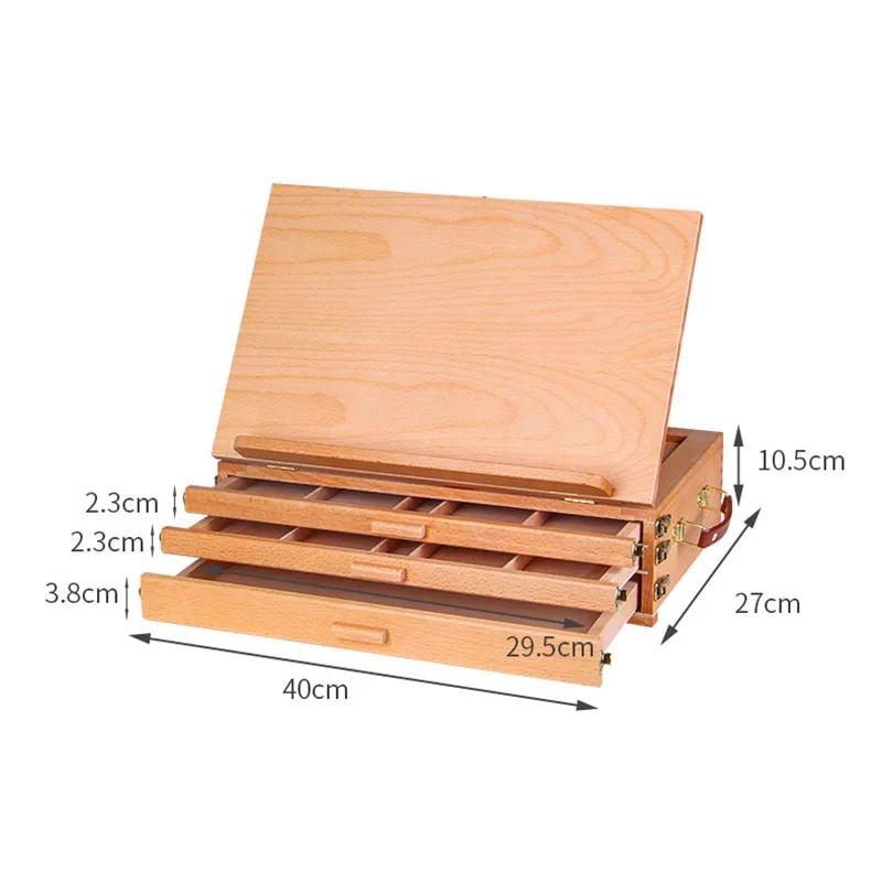 Meihui Art Beechwood Grand Solana регулируемый портативный деревянный чехол для рабочего стола с 3 ящиками ящик хранения мольберт