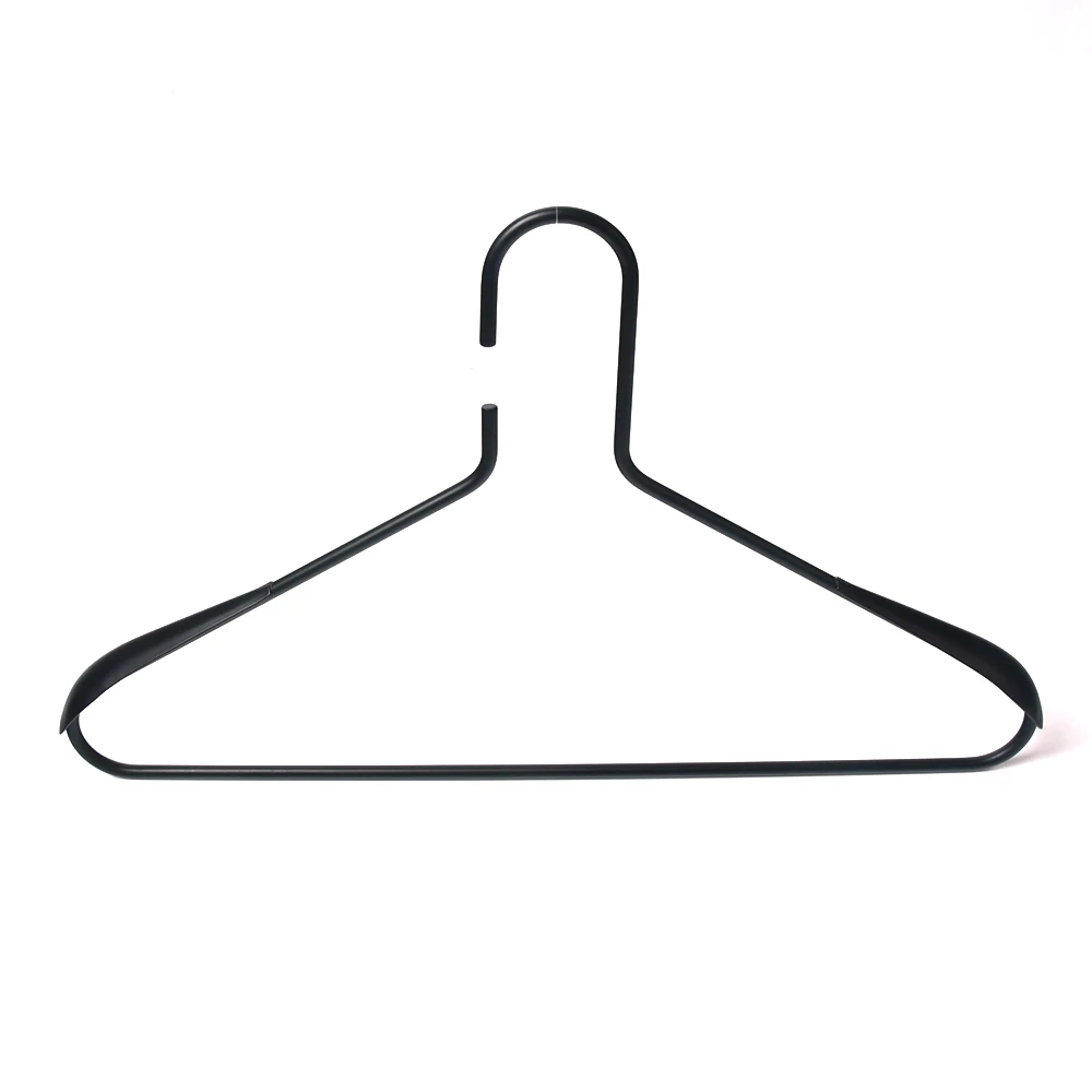Heavy duty iron shirt clothes hangars black metal clothing hanger electroplated coat hanger