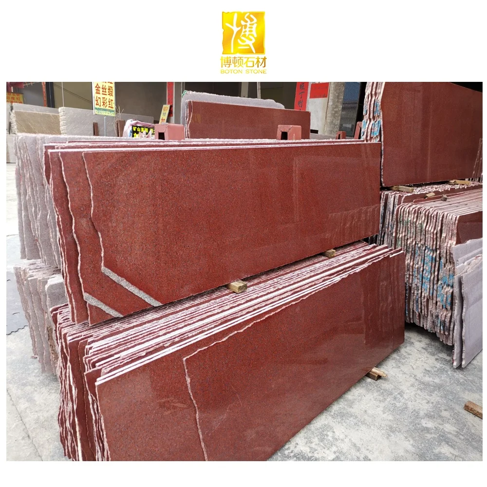 BOTON STONE High Quality Azalea Granite Stairs Tiles India Red Granite Slabs