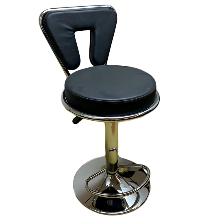 Modern Adjustable High Back Bar Stool Leather Barstool Swivel Counter Height Tall Barstool Bar Chairs Stool With Back