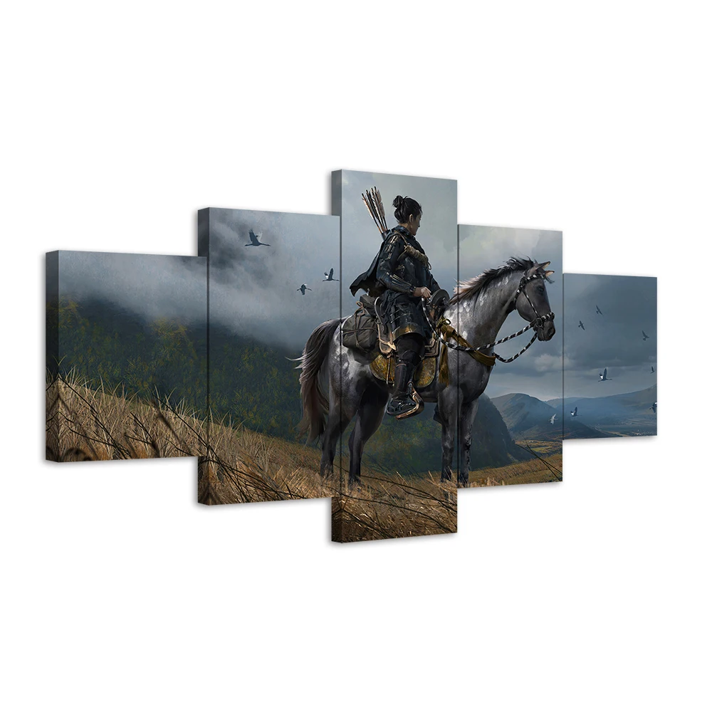 5 шт. призрак Tsushima красное дерево рукоделие картина маслом на холсте краски наклейки на стену для гостиной Декор стены искусства HD печати обои