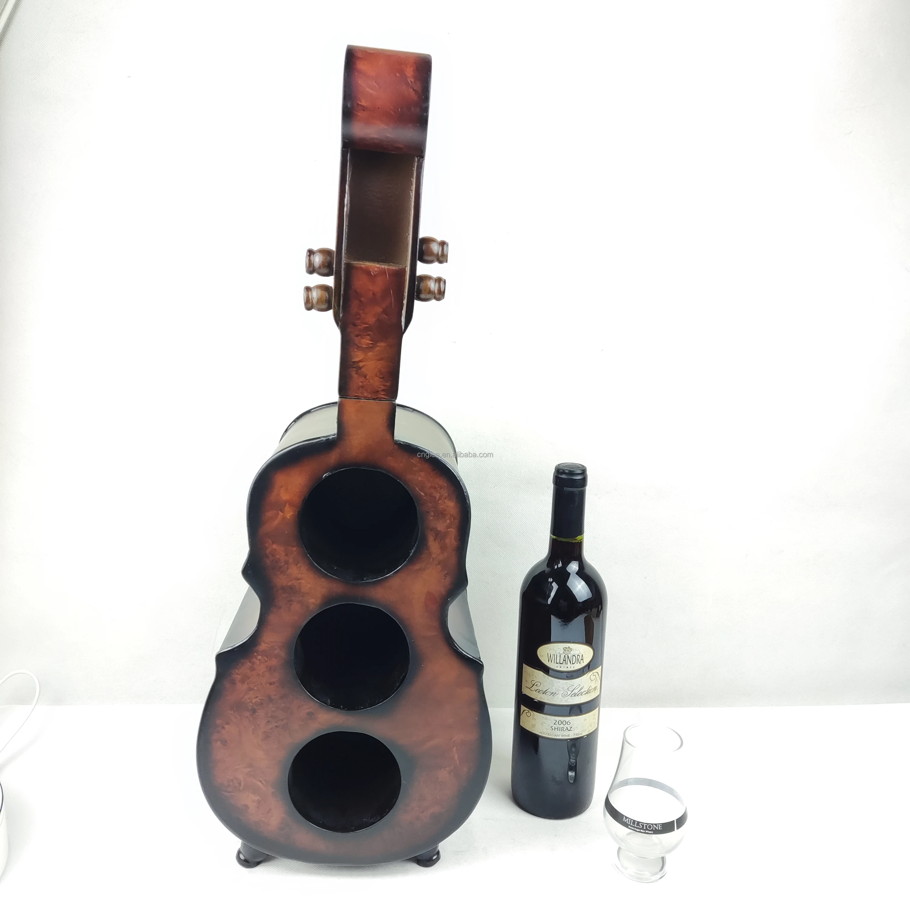 Factory Direct sales wooden wine rack living room household Solid wood violin wine rack