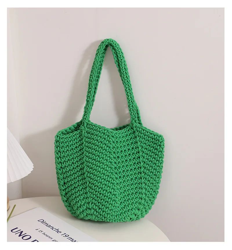 Hangai 2023 New Beach Bag Handbag Summer Handmade Cotton Woven Bags