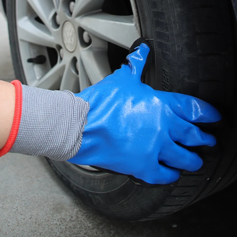 13g Polyester Liner Coated Sandy Nitrile Industrial Oil Resistant Waterproof High Quality Safety Gloves For Mechanic Maintancee