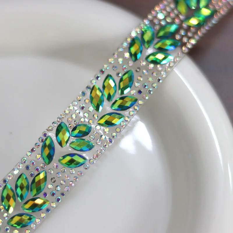 2024 Carnival Costume Jewelry Iron on Resin trimming Hotfix rhinestone chain for Carnival performance Clothing Accessories