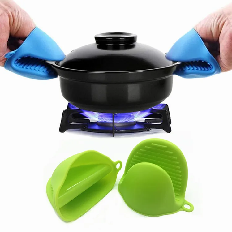 Kitchen Tool Pot Holder Clip Silicone Heat Resistant Oven Microwave Glove Mitt